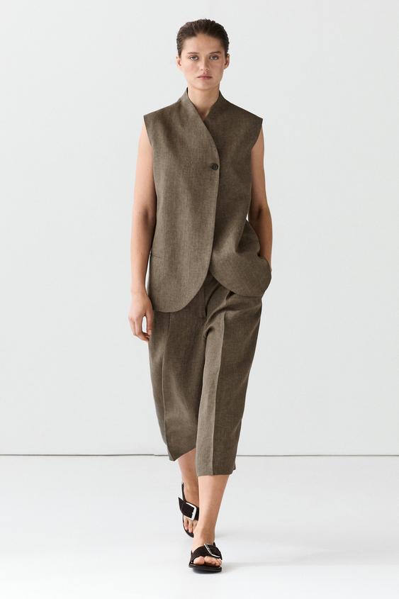 Linen melange waistcoat from Zara - $200
