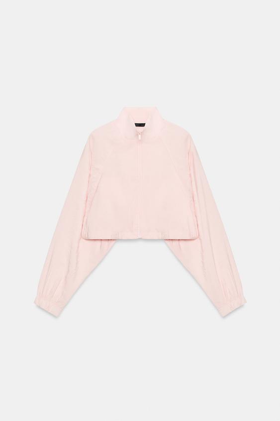 CHAQUETA CROP FLUIDA - Rosa tiza de Zara - Imagen 0