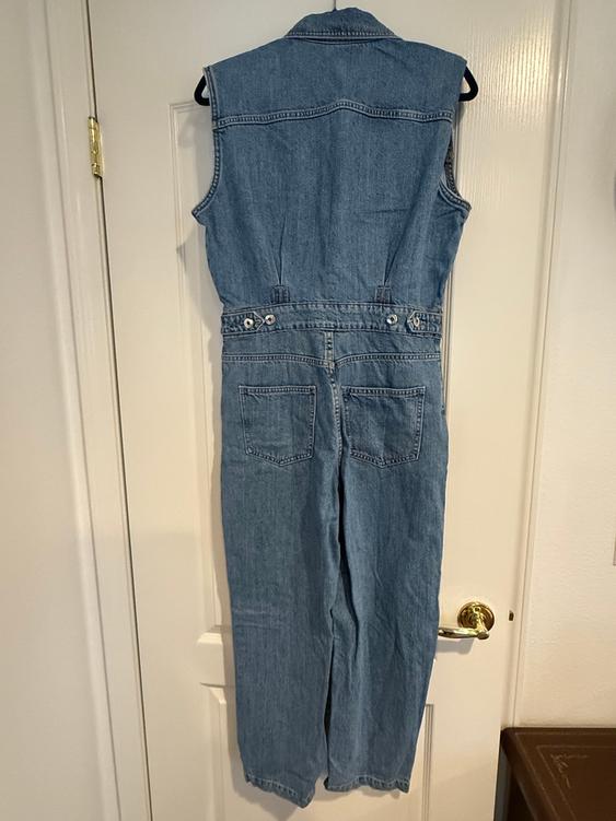 SLEEVLESS DENIM JUMPSUIT - Image 2