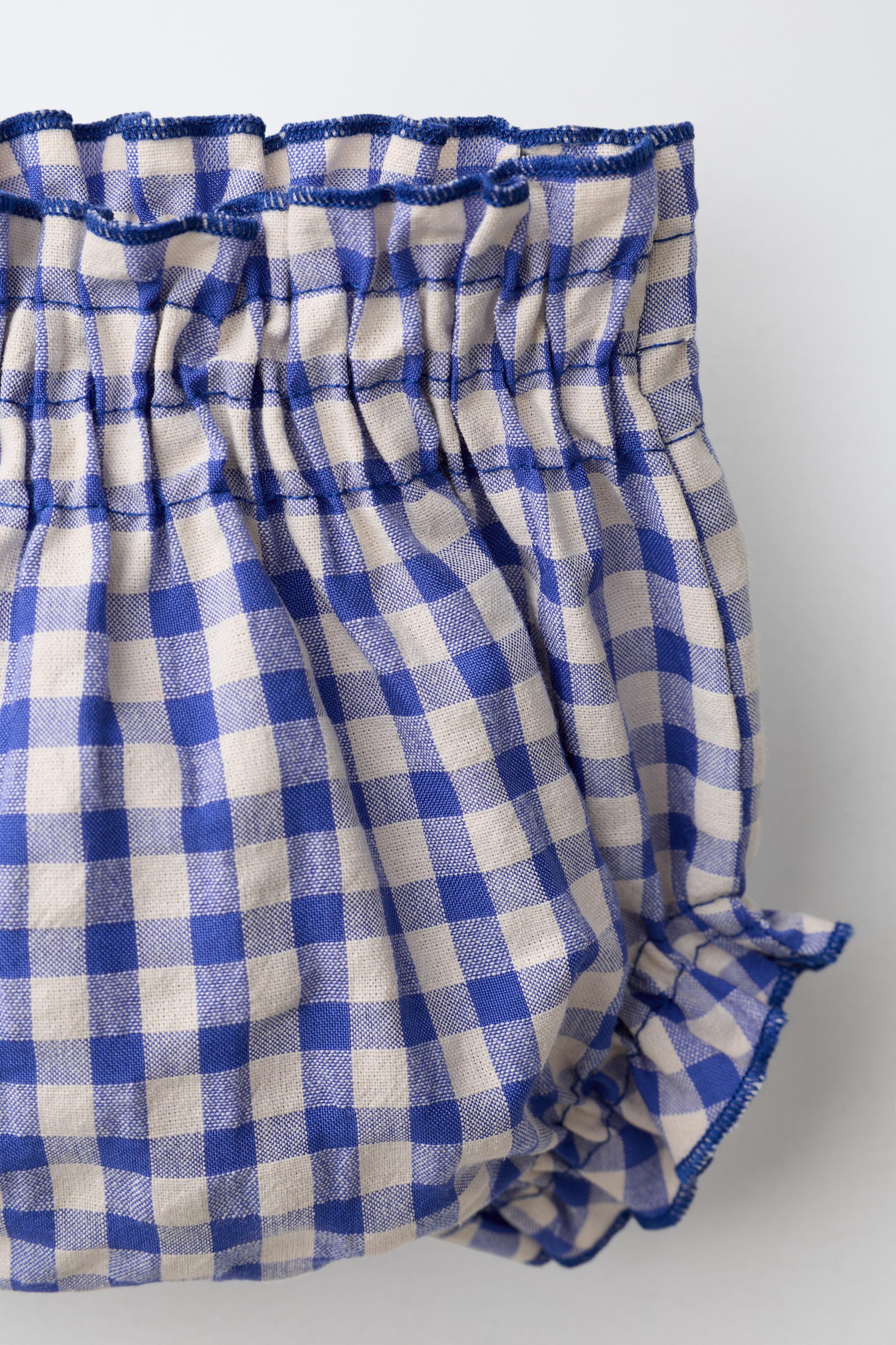 GINGHAM UNDERWEAR - Ecru / Blue | ZARA Canada