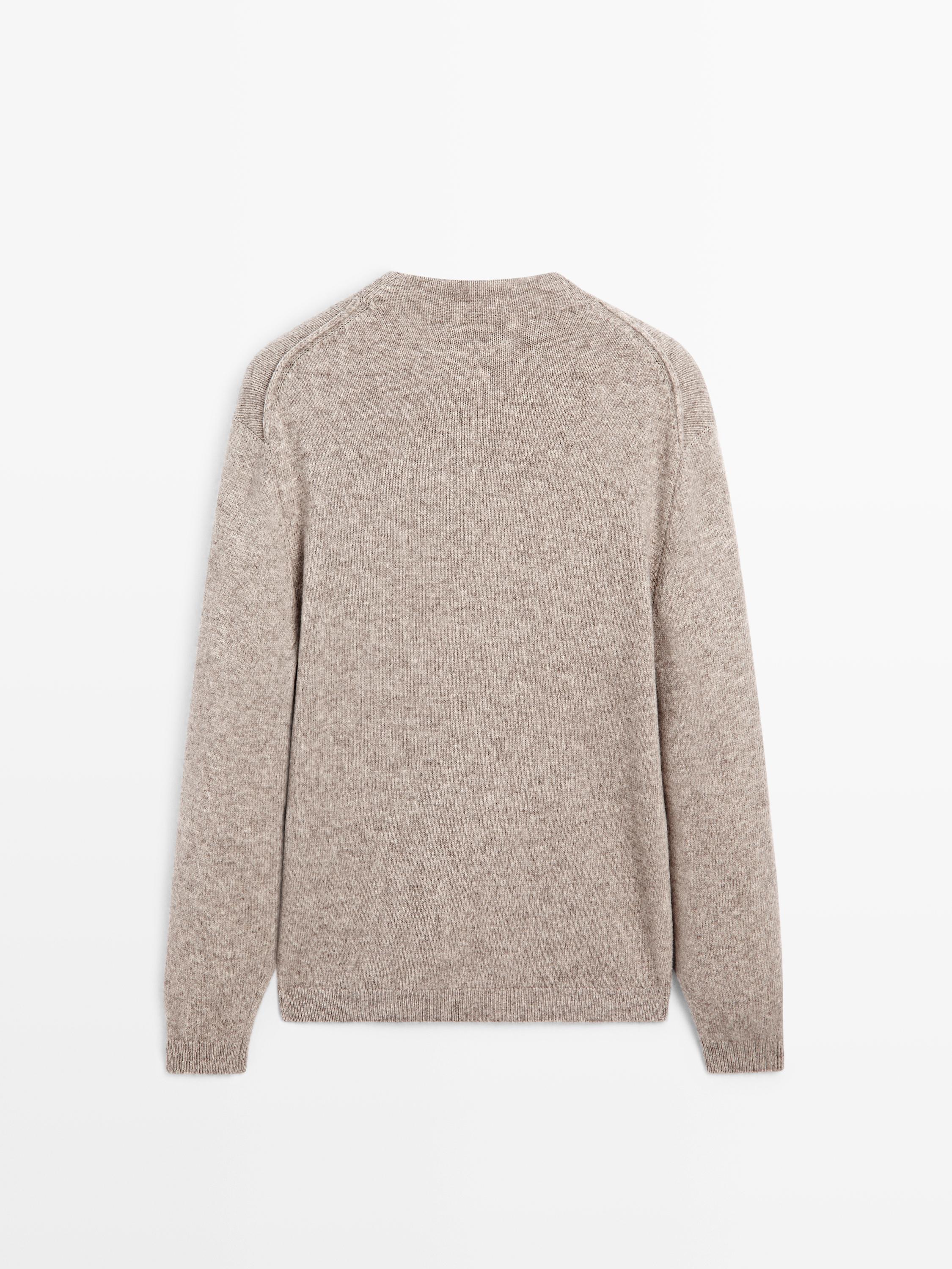 Pull à col rond en maille de laine mélangée