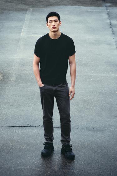 Zara 基本款修身牛仔褲 - 灰色