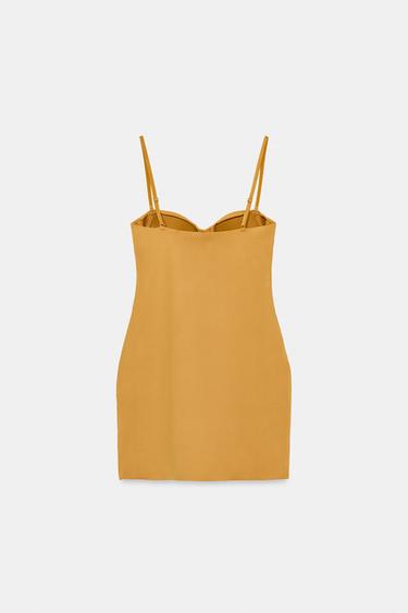 SHORT STRAPPY DRESS - Dark yellow by Zara - Image 9