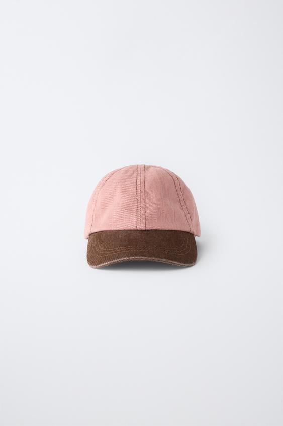 COLOUR-BLOCK FADED-EFFECT CAP - Dusty pink by Zara - Image 0