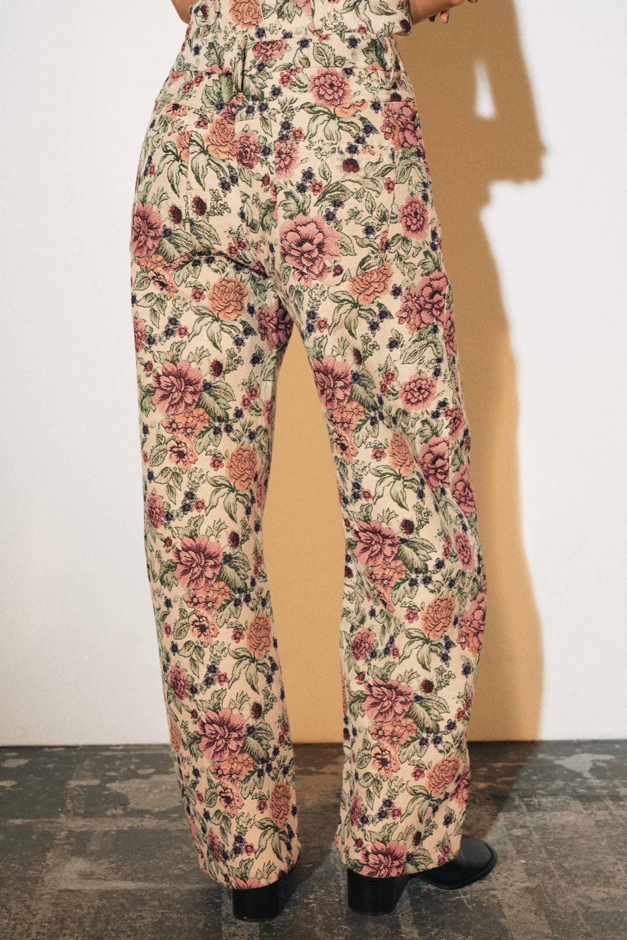 ZW COLLECTION JACQUARD FLORAL PANTS