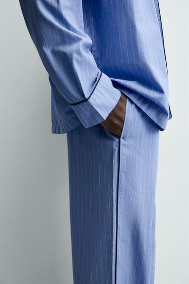 ENSEMBLE DE PYJAMA LISERÉS STRUCTURES CONTRASTÉS - Bleu de Zara - Image 8