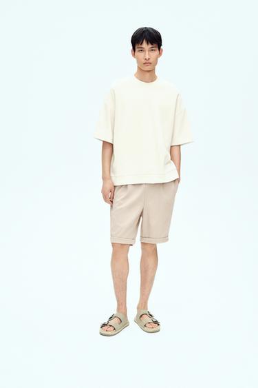 Zara 科技紋理運動衫 - 磨白色