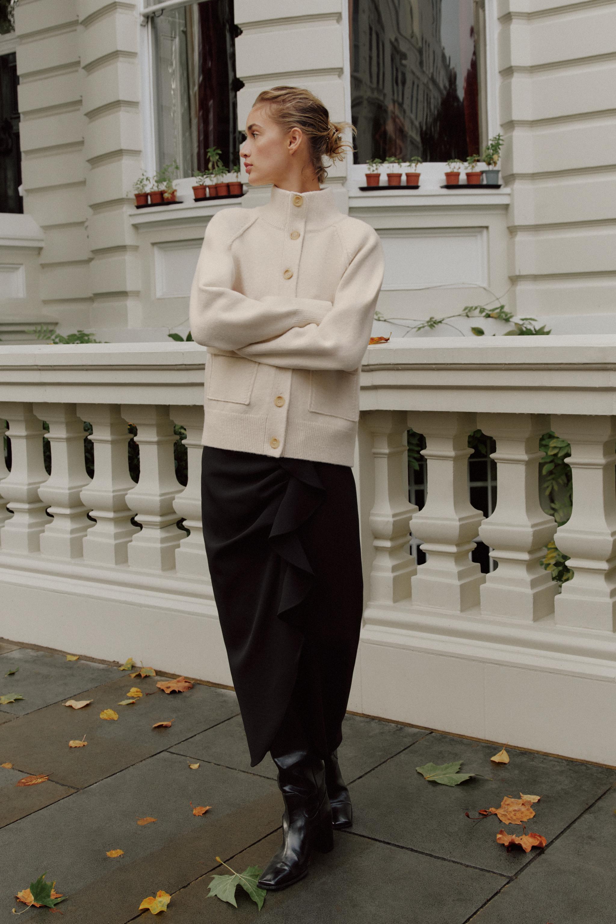 High Neck Cardigan by Zara