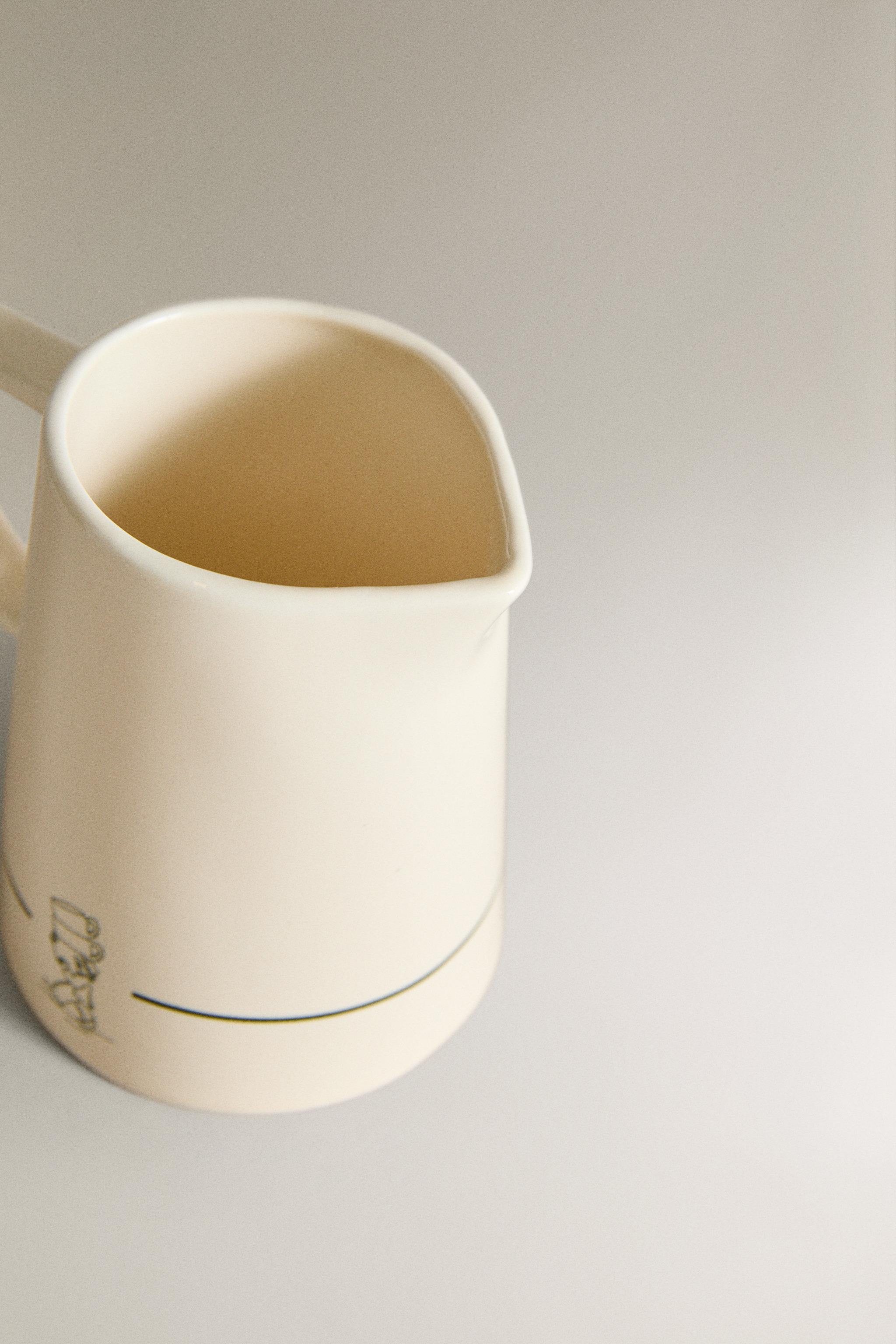 STONEWARE COFFEE SHOP CREAM PITCHER