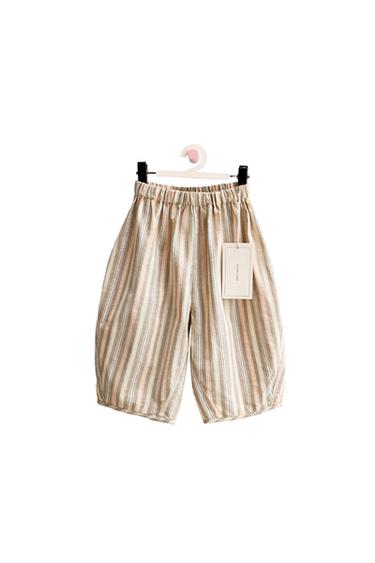ZARA TIMELESS - PANTALÓN BALLOON RAYAS - Tostado de Zara