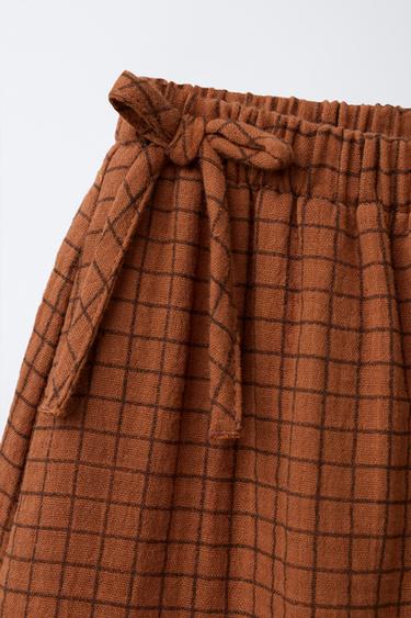 CHECKED MIDI SKIRT WITH BOWS BENSIMON ® X ZARA - Caramel by Zara - Image 2