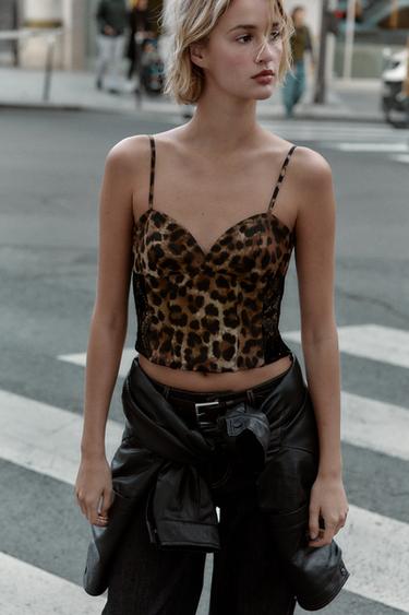 ANIMAL PRINT LACE TOP - Leopard by Zara - Image 1