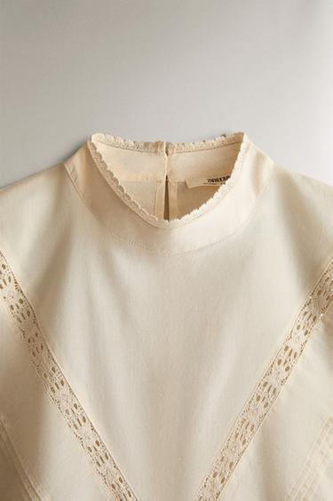 LACE NIGHTDRESS - Ecru by Zara - Image 1