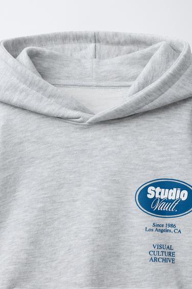 RAISED TEXT HOODIE - Grey marl by Zara - Image 2