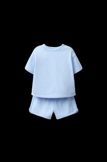 CONJUNTO CAMISETA Y BERMUDA FLAMÉ - Azul claro de Zara
