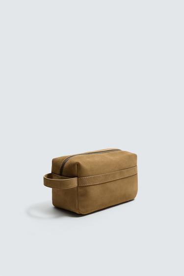 LEATHER TOILETRY BAG - Tobacco Brown by Zara - Image 1