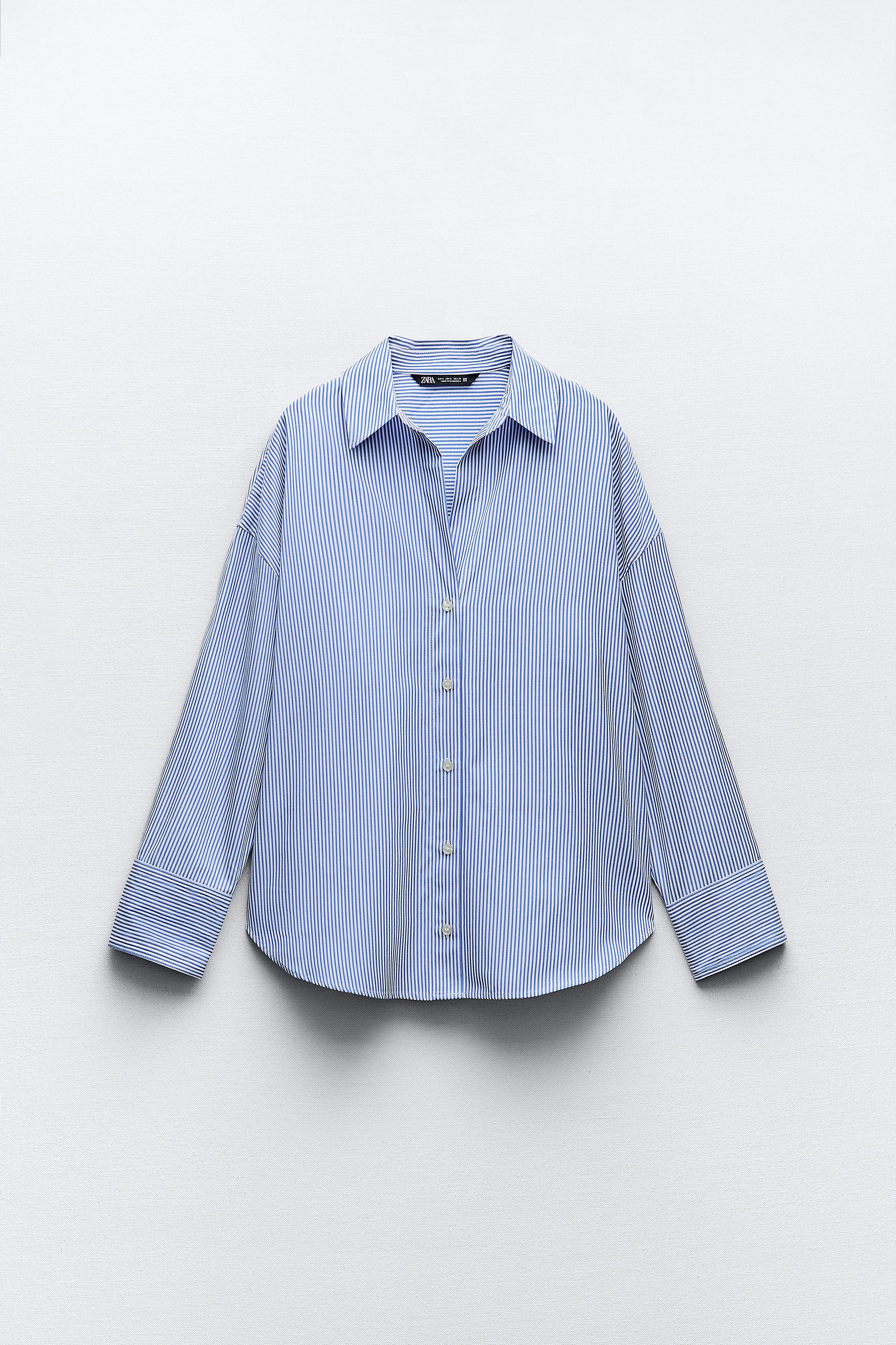 CAMISA DE GABARDINA OVERSIZE - Azul