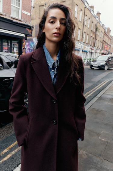 ABRIGO HOMBRERAS SOFT - Burgundy de Zara