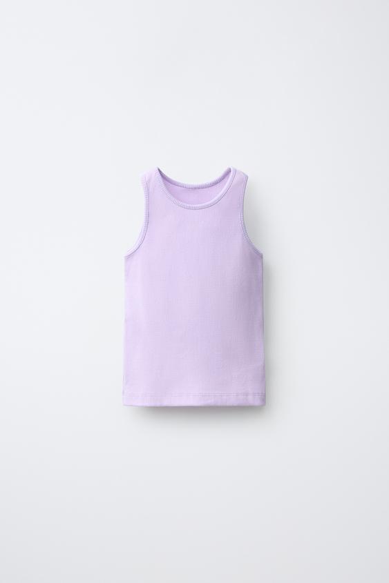 CAMISETA RIB MANGA SISA - Malva de Zara - Imagen 0