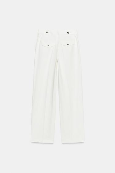 TROUSERS WITH METAL BUTTONS - Ecru by Zara - Image 7