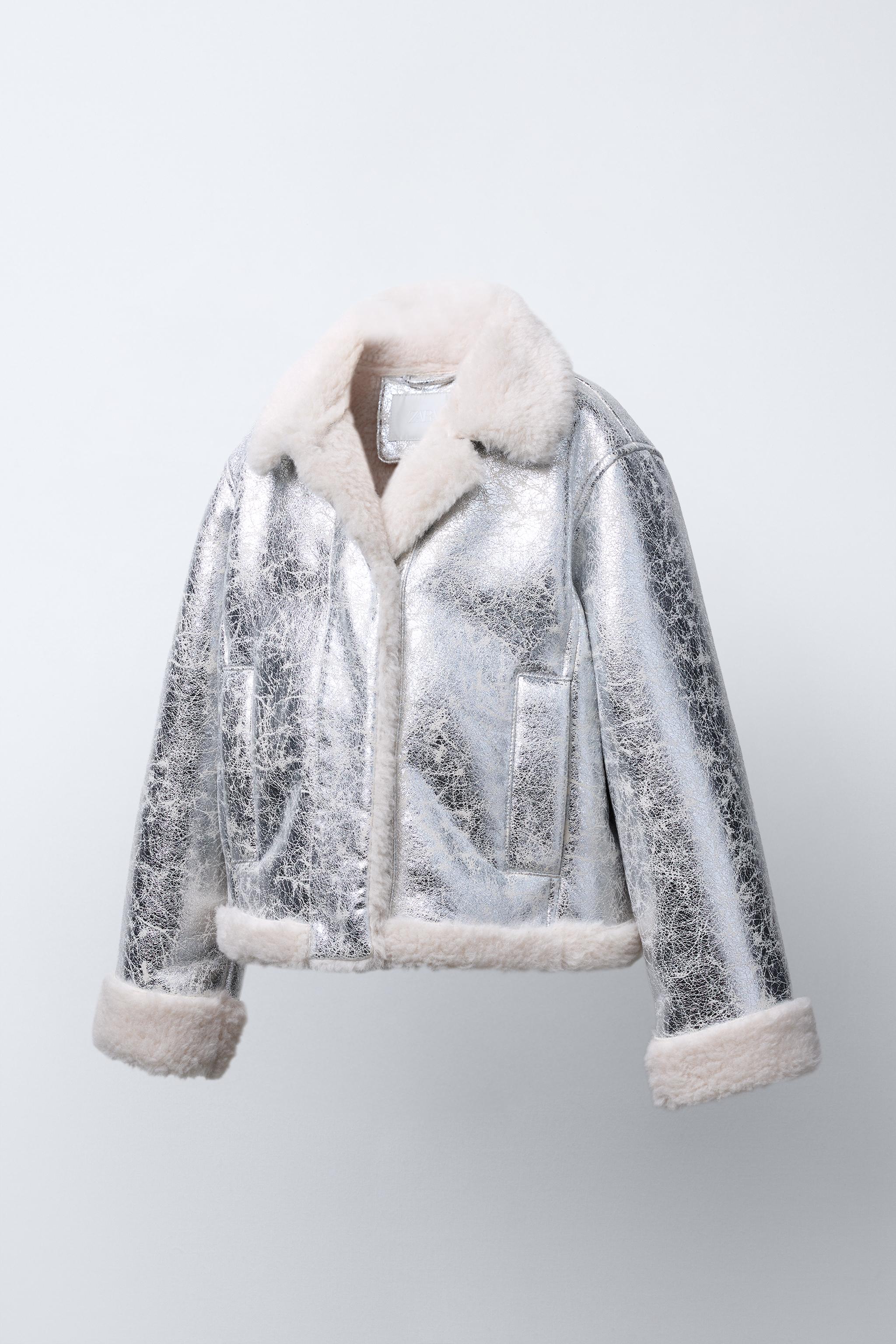METALLIC DOUBLE-FACED JACKET - Silver | ZARA United States