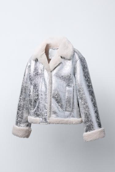 METALLIC DOUBLE-FACED JACKET - Silver by Zara - Image 1