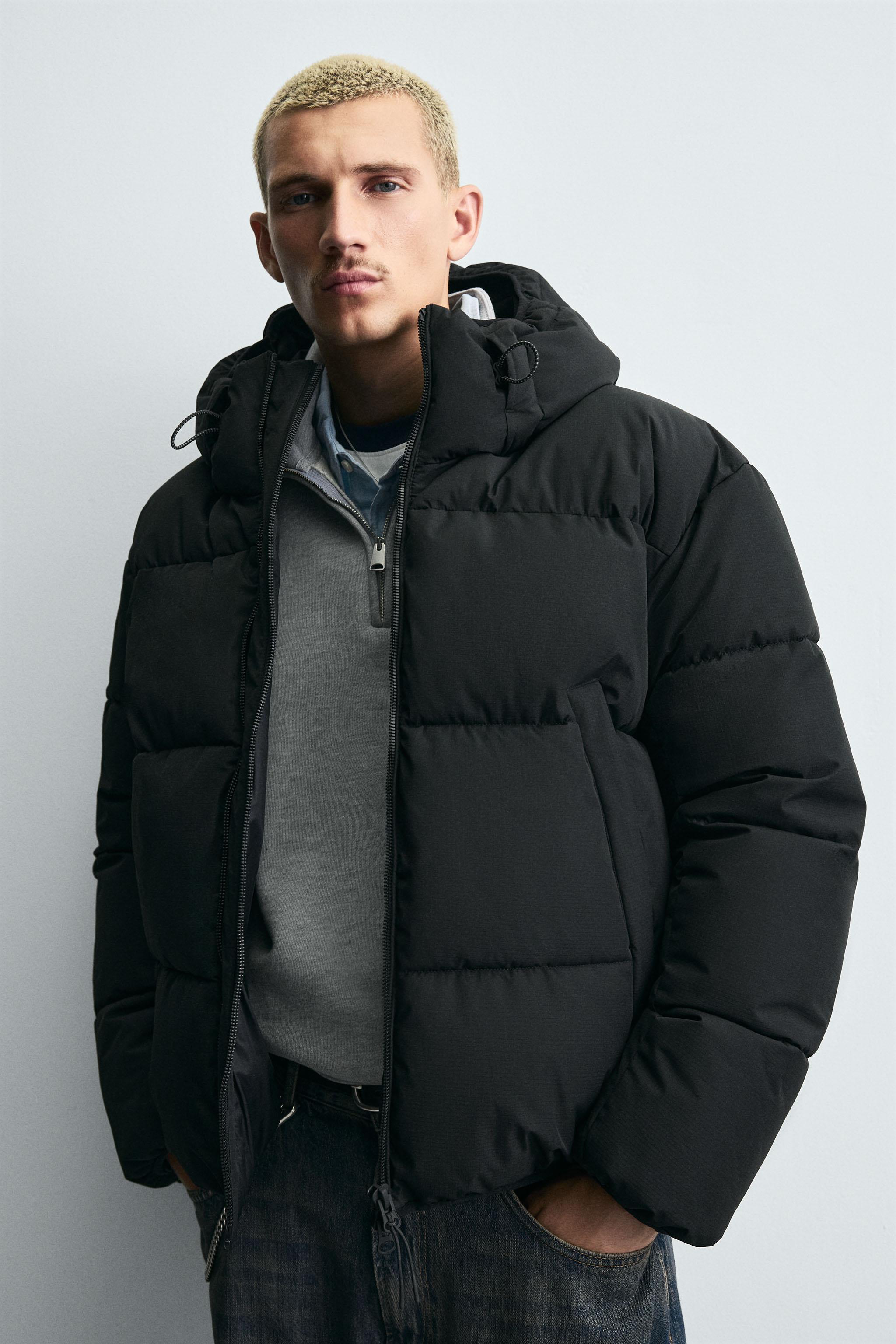 HOODED PUFFER JACKET Black ZARA India