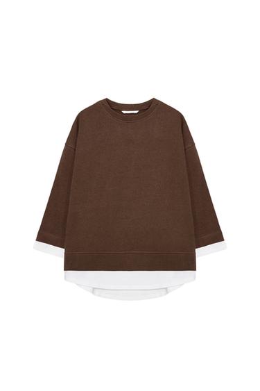 LONG SLEEVE CONTRAST SWEATSHIRT