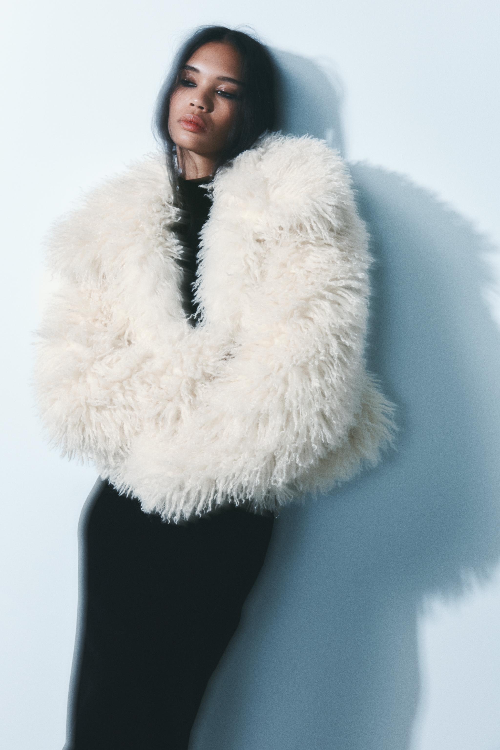 Jacket Veste Fausse Fourrure Zara Faux Fur Coat Manteau Femme