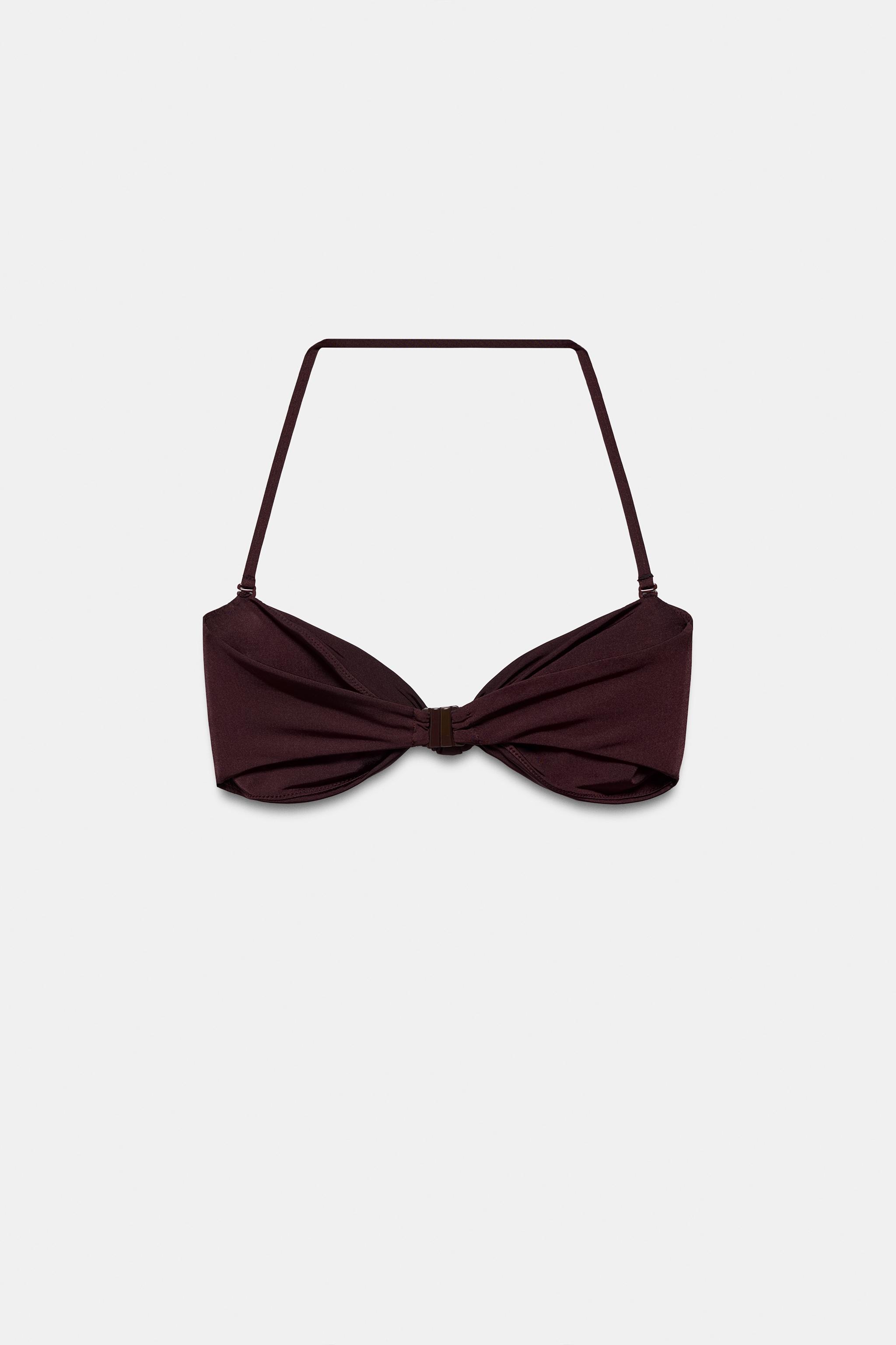 KNOTTED BANDEAU BIKINI TOP