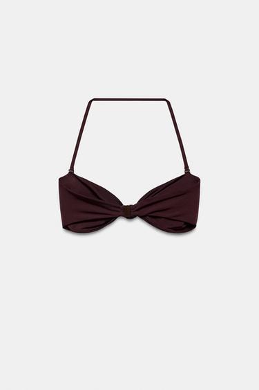 HAUT DE BIKINI BANDEAU NŒUD - Marron de Zara - Image 6