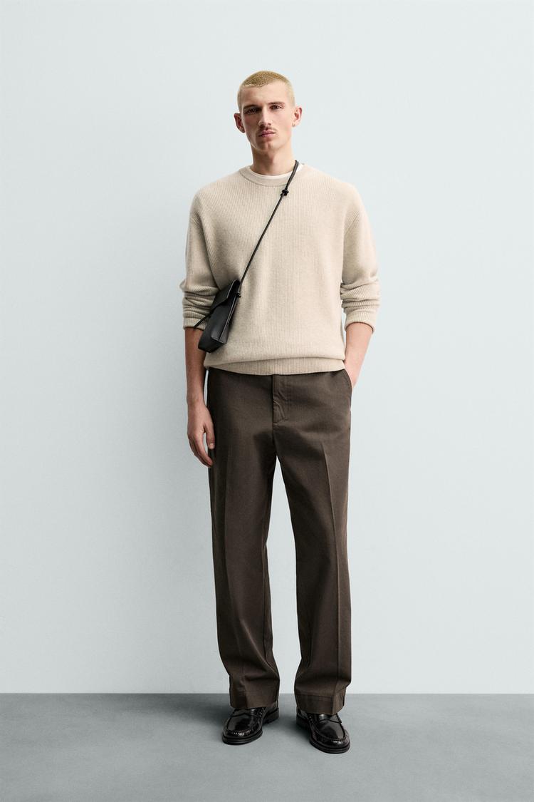 ZARA ORIGINS TWILL CHINO TROUSERS