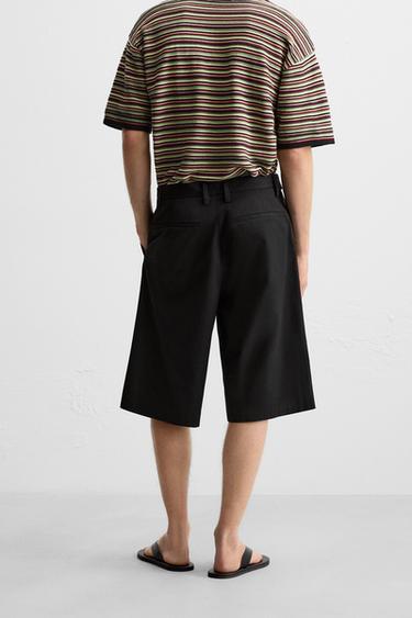 PLEATED BERMUDA SHORTS WITH BELT - Black by Zara - Image 2