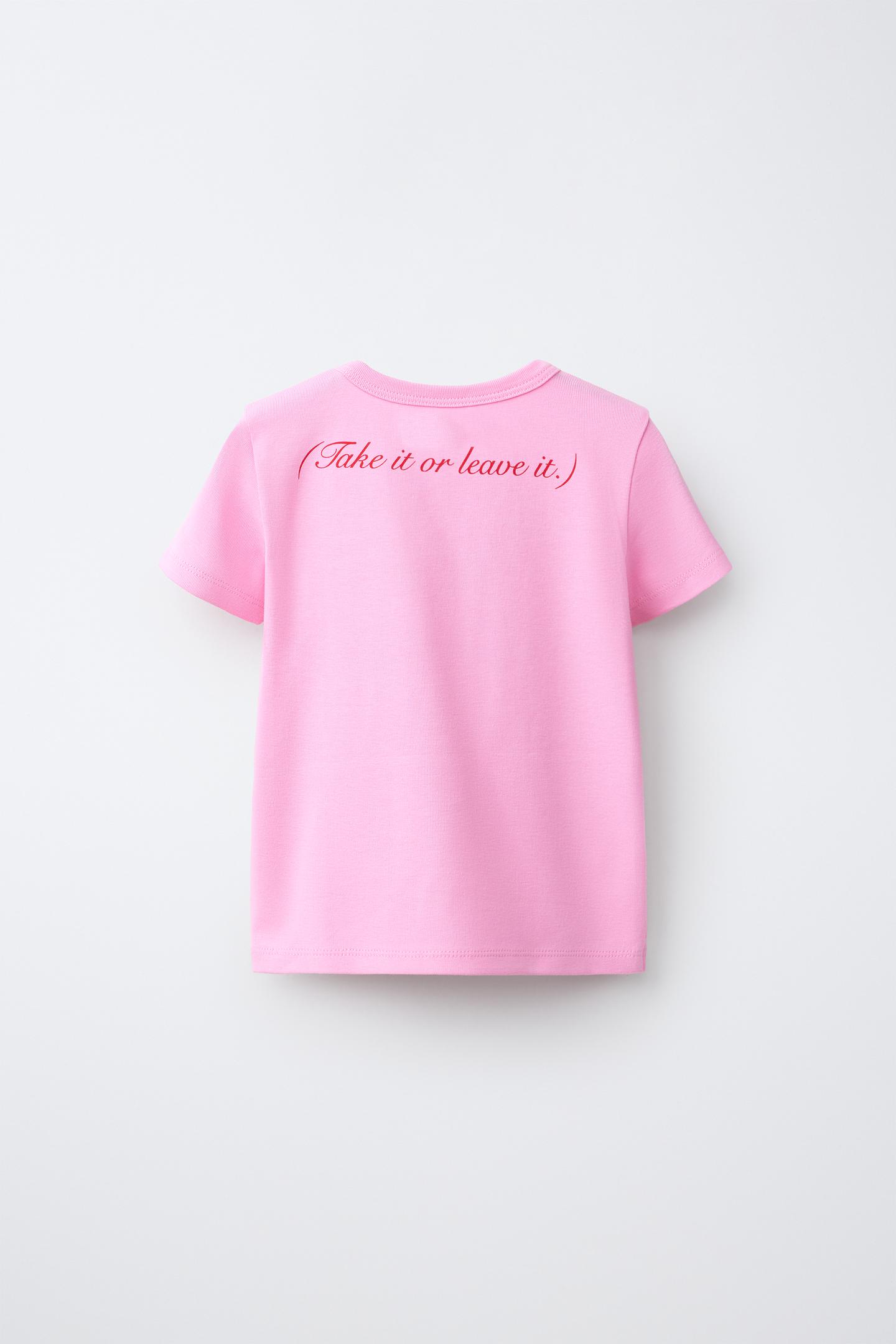Детская футболка Zara Team Six Seven Print, цвет: Неоновый розовый — фото 2