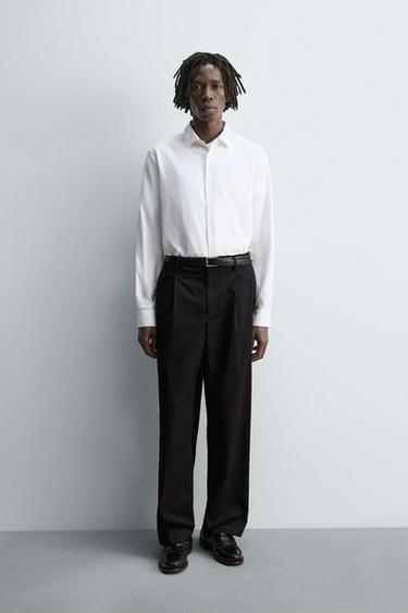 SLIM FIT TEXTURED SHIRT - White by Zara - Image 0