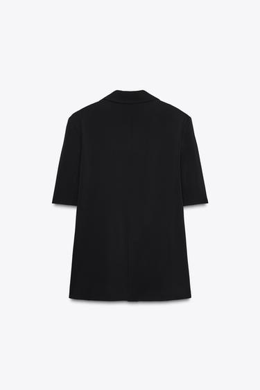 ZW COLLECTION SHORT SLEEVE BLAZER - Black de Zara - Image 4