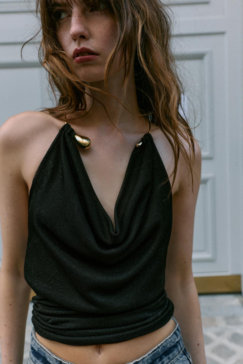 METALLIC CHOKER TOP