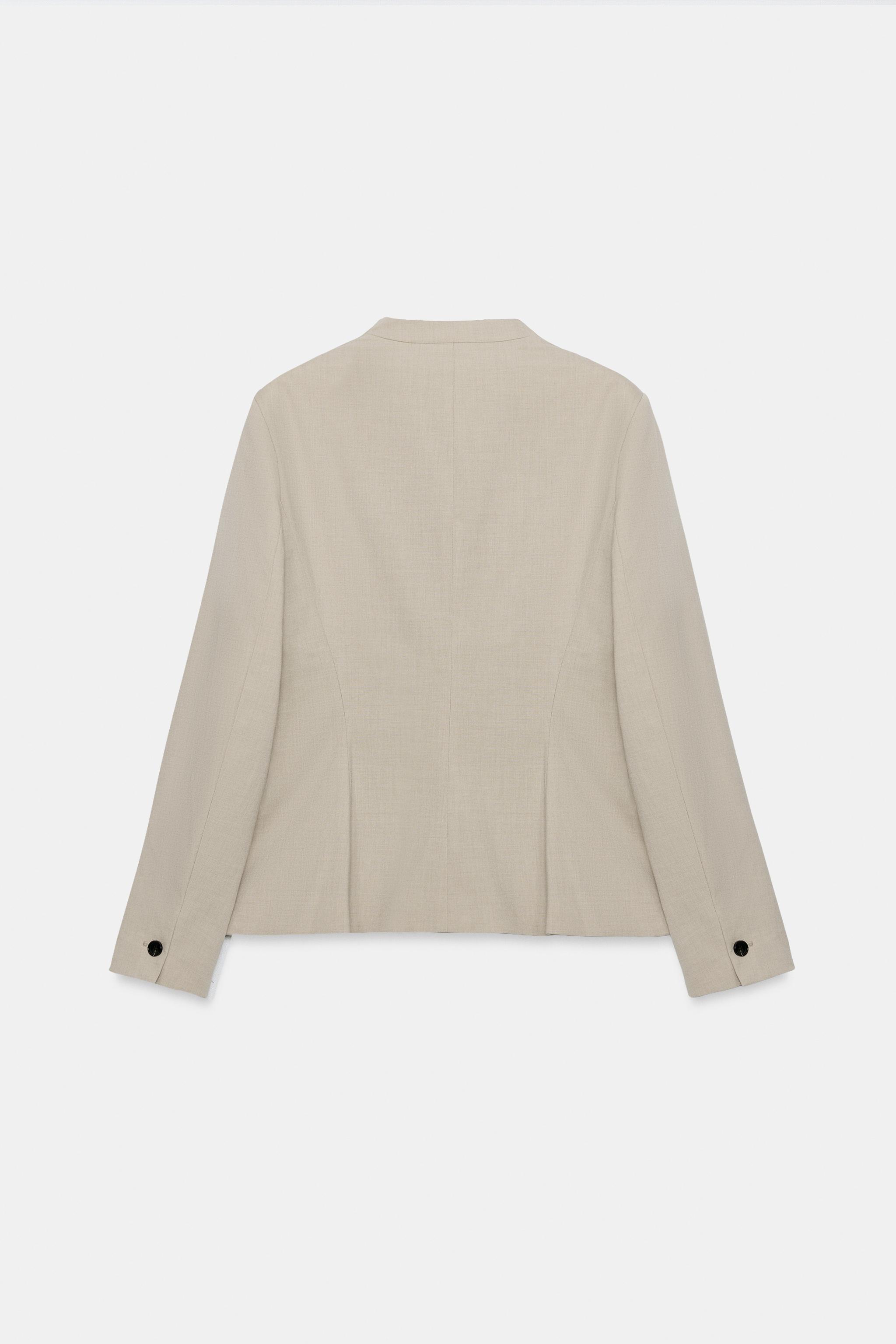 Zara VÜCUDA OTURAN VATKALI BLAZER görsel 6