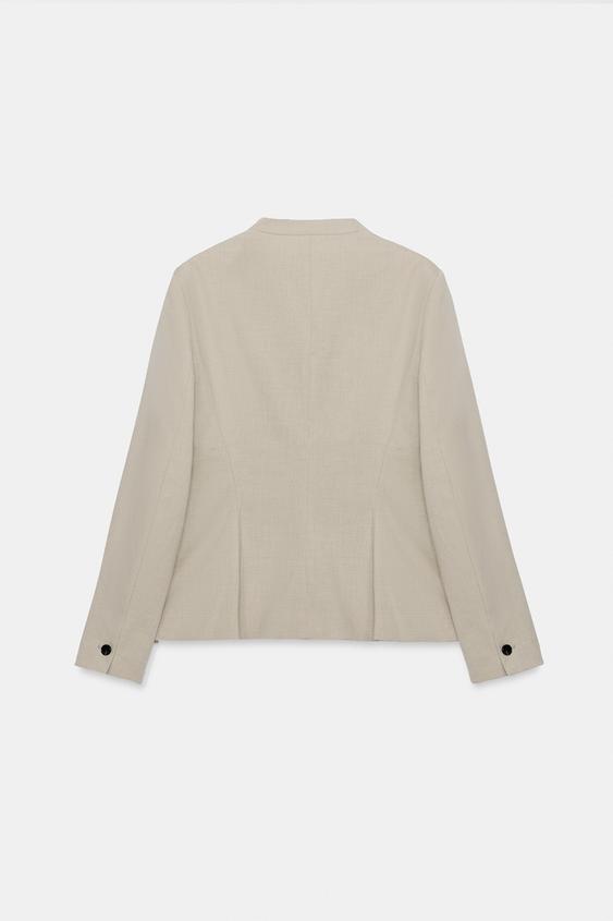 TAILORED BLAZER WITH SHOULDER PADS - Sand by Zara - Image 2