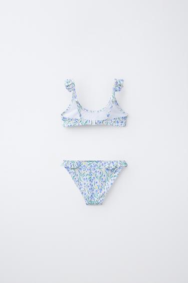 AGES 6-14 / LEAF PRINT BIKINI - Blue by Zara - Image 1