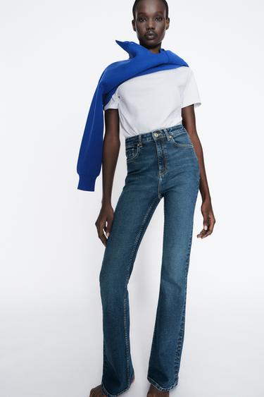 JEANS Z1975 FLARE COM CINTURA ALTA - Azul da Zara