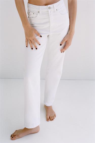 TRF MOM FIT HIGH-WAIST JEANS - White by Zara