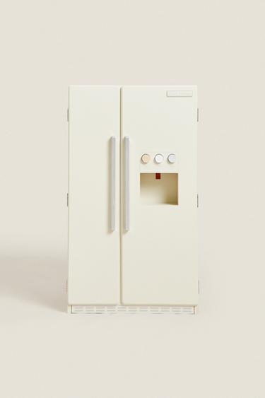 KIDS' WOODEN DOUBLE DOOR FRIDGE TOY — Cream 1