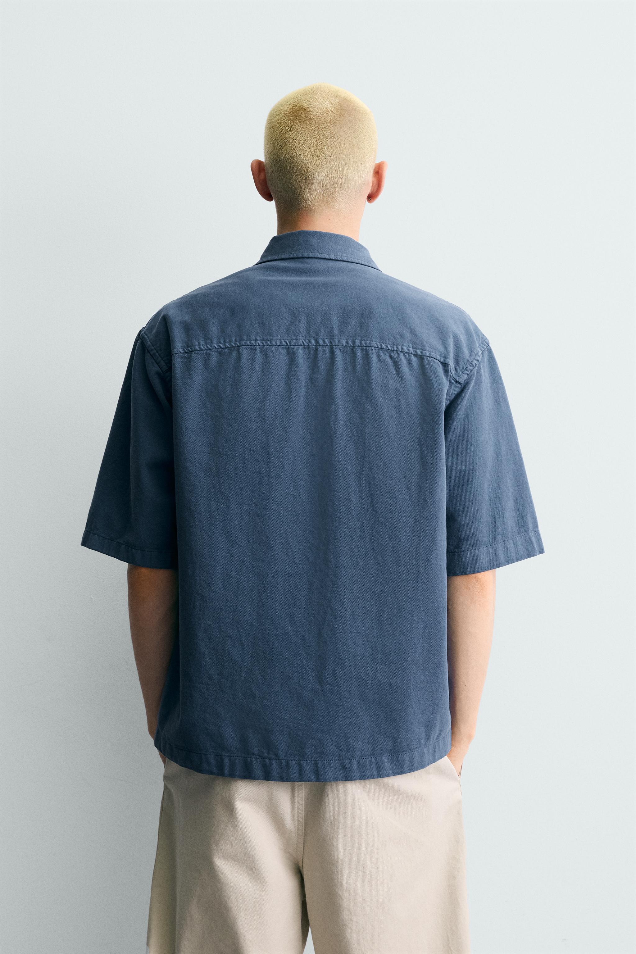 EMBROIDERED TEXTURED OVERSHIRT