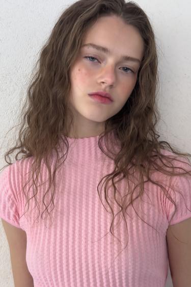 TOP EN MAILLE STRUCTURÉ - Rose de Zara - Image 3