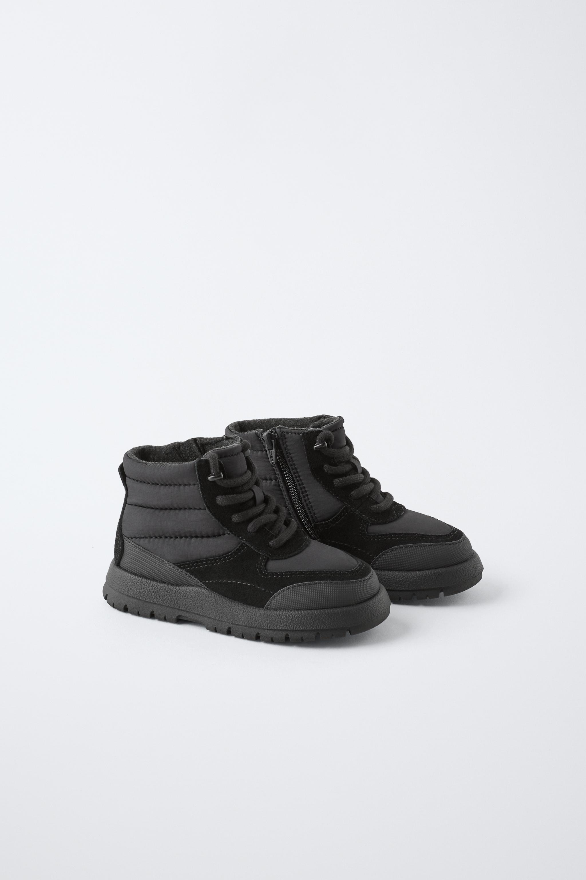 NYLON LACE-UP BOOTS - Black | ZARA India