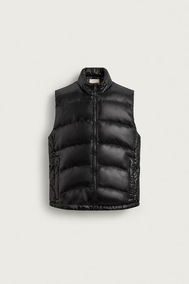 Zara 80% DOWN - 20% FEATHER WATER REPELLENT ORIGINS PADDED VEST - Black