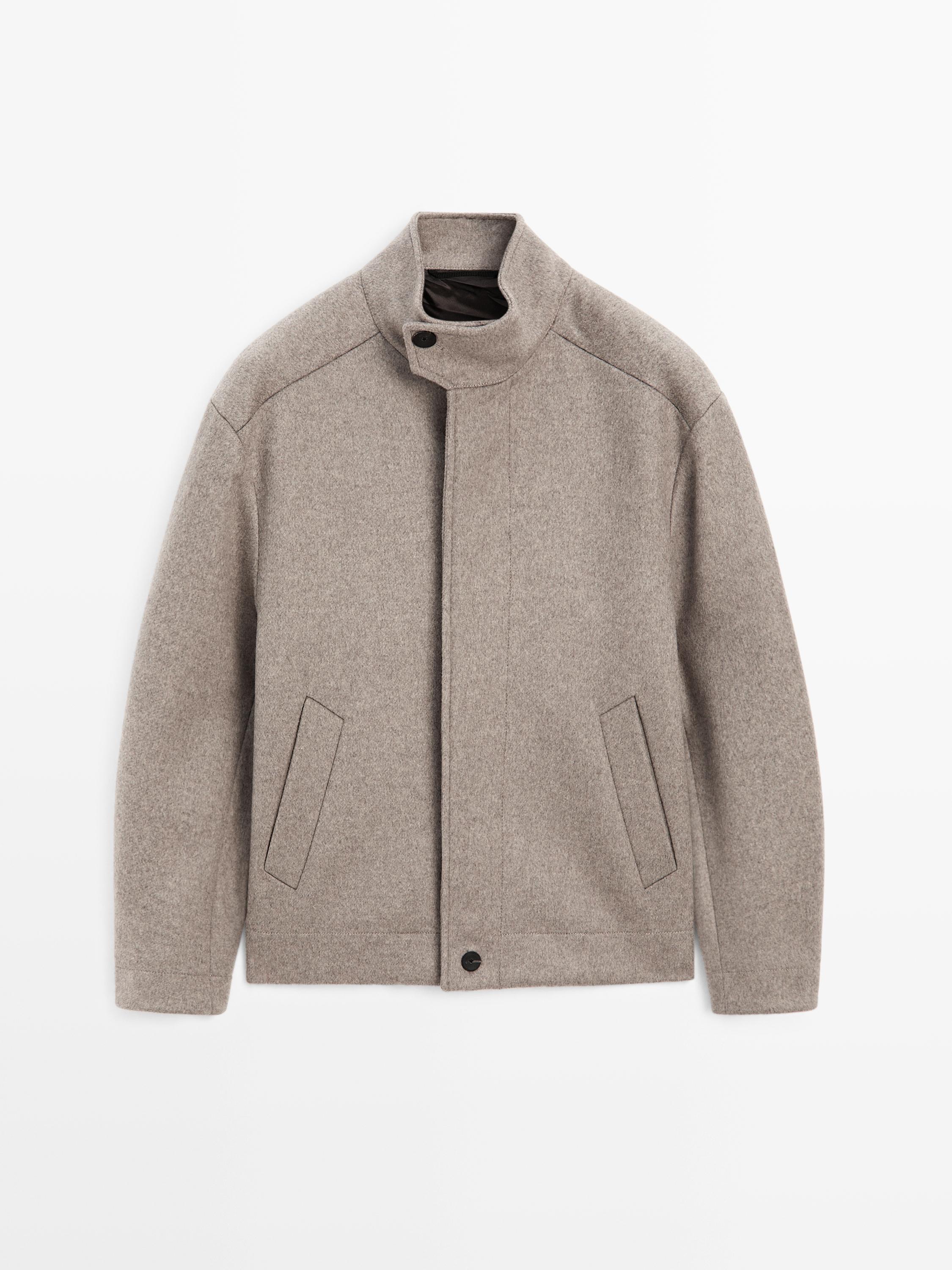 Wool blend high neck jacket - LIMITED