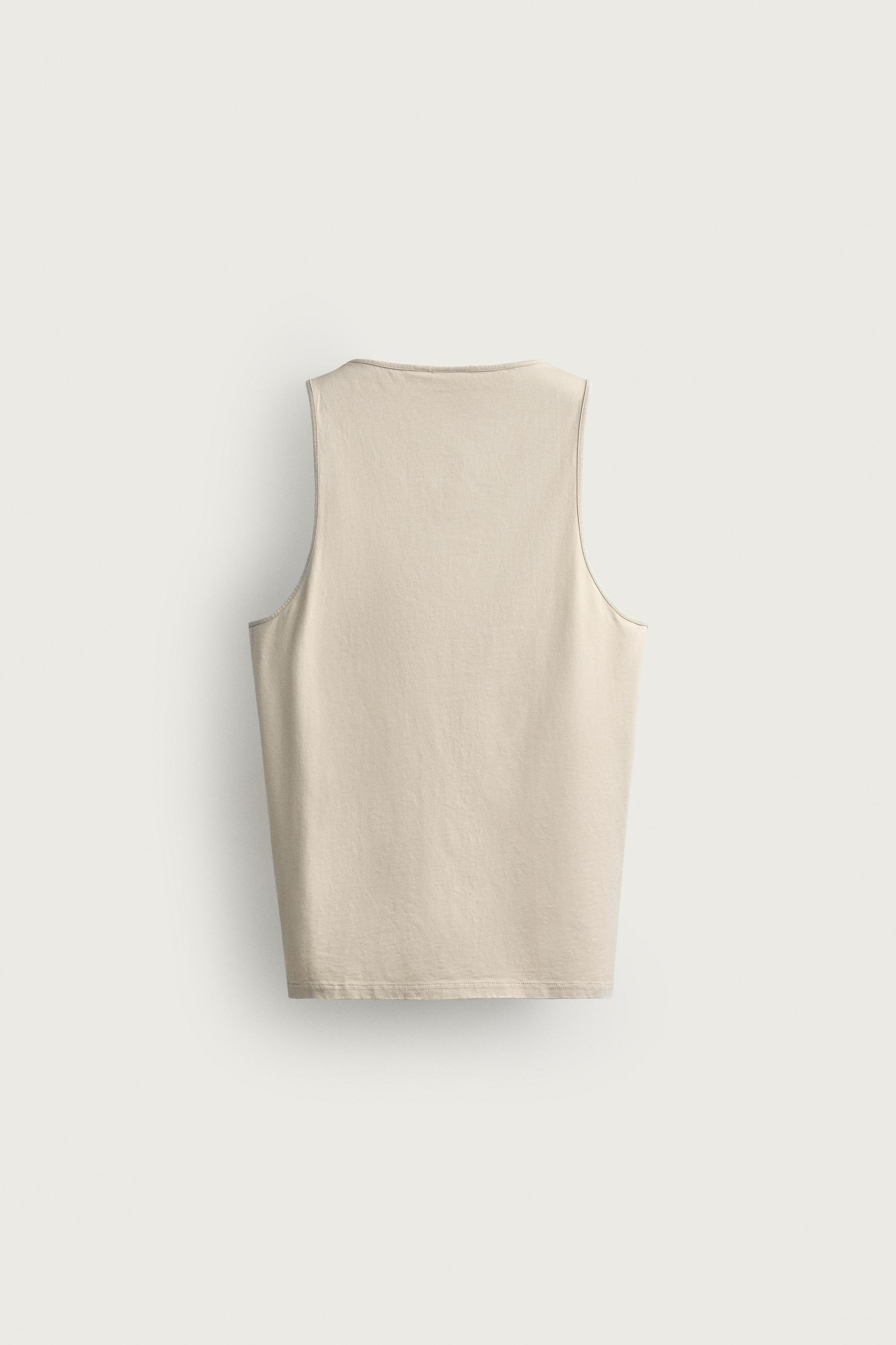 Мужские топы Zara MEDIUM WEIGHT REGULAR FIT TANK TOP — фото 8