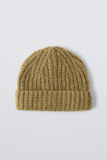 Zara KNIT HAT - Khaki